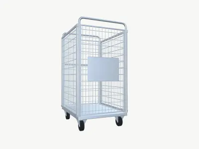 Shopping trolley Low-poly 3D model