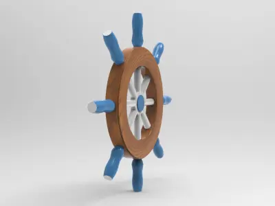 Ship Rudder Low-poly 3D model