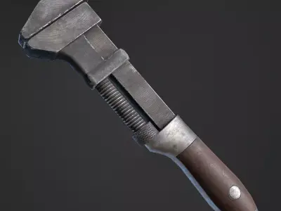 Adjustable Wrench Low-poly 3D model