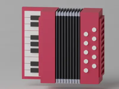 Cartoon Accordion 3D model