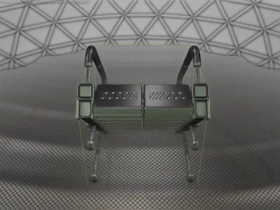 Sci-Fi Stairs - 5 - Green Version Low-poly 3D model