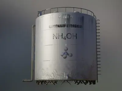 Large industrial ammonia storage tank 3D model