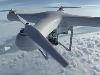 Drone flying in sky Free 3D model