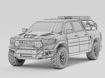 Realistic Offroad Pickup Truck Model 3D model