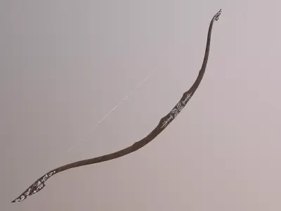 Bow with drawings in the form of waves Low-poly 3D model