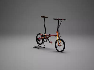Folding bike for the city  Low-poly 3D model