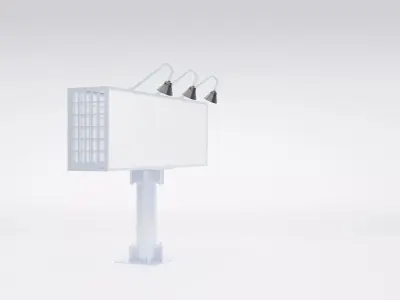 Billboard 3D model Low-poly with a spotlight free 1 picture Low-poly 3D model