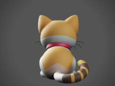 Cartoon Cat Low-poly 3D model order