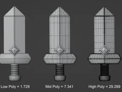 SWORD CARTOON Low-poly 3D model
