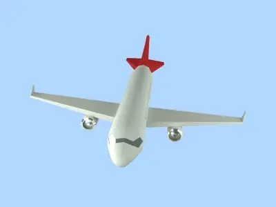 Plane Low Poly airplane flying in sky Low-poly 3D model