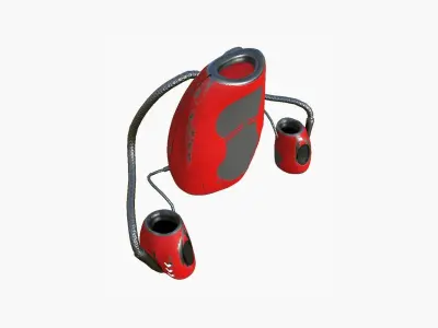 Jetpack I04 Red Black - SciFi Character Design Low-poly 3D model