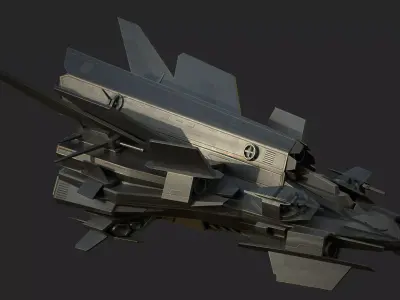 Spaceship Lowpoly Low-poly 3D model buy
