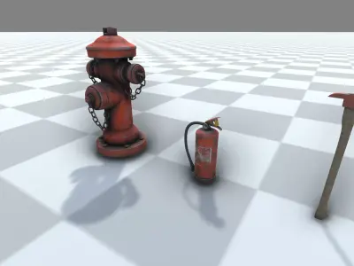 Fire Fighter Set 3D model