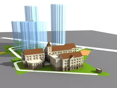 School Building 3D model 72