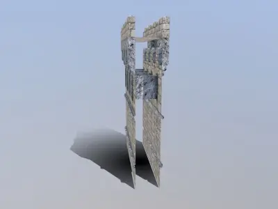 Medieval French Castle Wall Low-poly 3D model