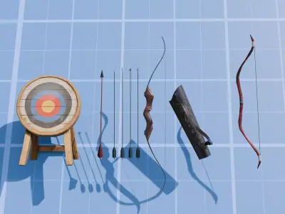 bow pack low poly  Low-poly 3D model