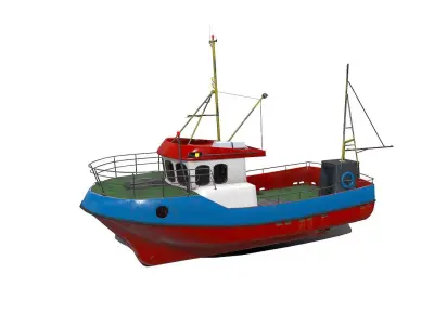 Fishing Boat PBR Low-poly 3D model