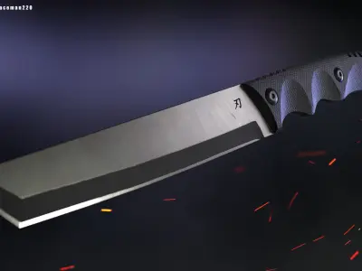 3D Tactical Tanto Knife - Game Ready PBR Asset Low-poly 3D model