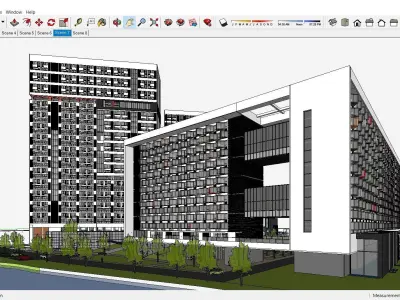 Sketchup Residential Complex A4 3D model