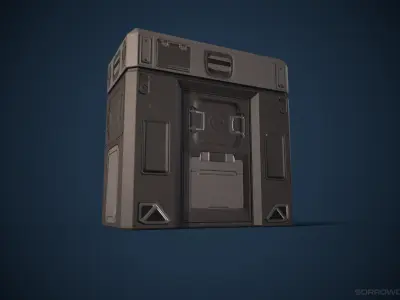 Sci-fi Chest 3 Low Poly Game Asset Low-poly 3D model Low-poly 3D model