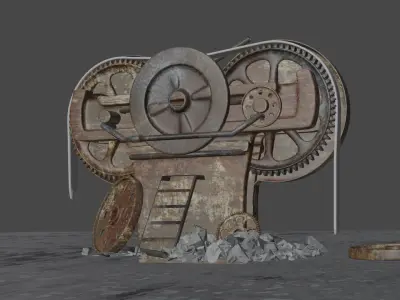 OLD MACHINERY Low-poly 3D model