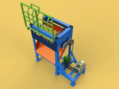 COCONUT DEHUSKING PEELING MACHINE PEELER TOOL REMOVAL SKIN PALM 3D model