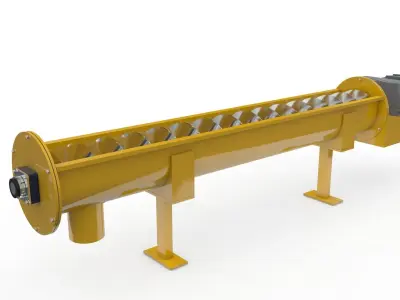 Screw Conveyor Adjustable and Rigged 3D model