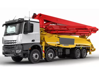 Concrete Pump 8X4 Rigged 3D model