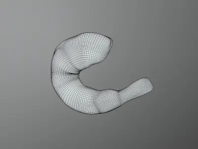 Shrimp clay sculpture 3D model
