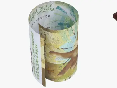 Switzerland Swiss 200 Francs Wallet Money Purse 3D model