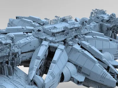 Star Ship pulse generator space walkways 2 3D model