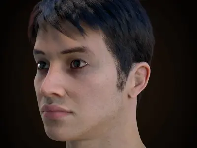 Cinematic Male 003 - Advanced Body Rig - Face Rig - GUI 3D model