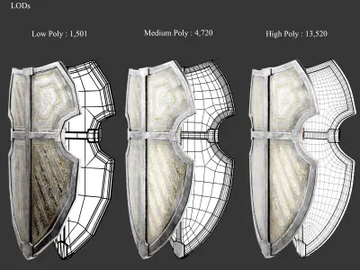 Medieval Collection Noble Sword and Shield 3D Model Pack