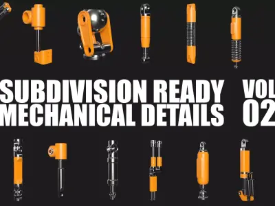 Subdivision-Ready Mechanical Details Kit-Bash VOL02 3D model