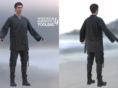 Mens and Womens Military Uniforms 6 3D Model Pack