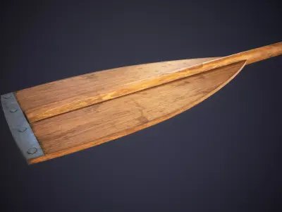 Wooden Boat Oar Low-poly 3D model