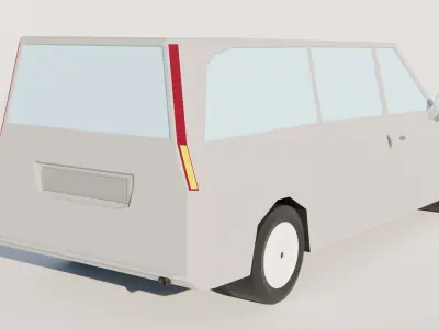 Low Poly Van nissan minivan Free low-poly 3D model
