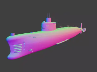 Nuclear submarine model 3D model