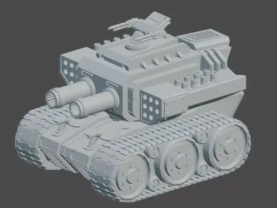 Low Poly Tank 3D model by serkad3d