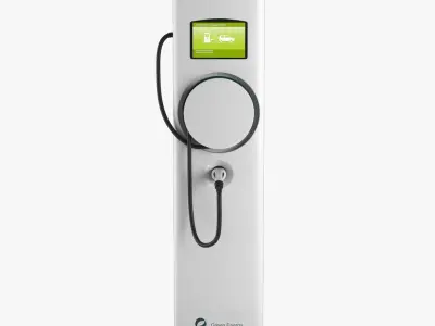Electric Vehicle Charging Station 2 3D model purchase