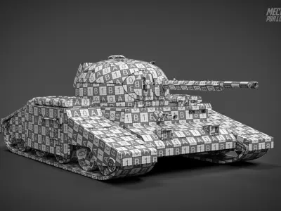 UE4 Game-ready  - PBR Dieselpunk Tank Low-poly 3D model