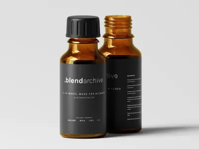 Amber Bottle 3D Model Low-poly 3D model