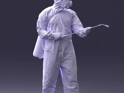 000342 Disinfector in Protective Suit 0329 3dp 3D print model