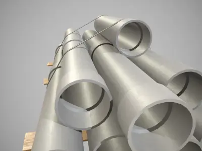 Low Poly Industrial Pipes PBR Low-poly 3D model