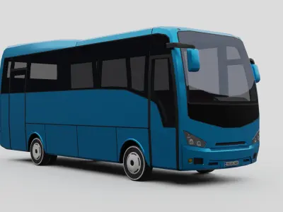 3D ISUZU Turquoise Low Poly Low-poly 3D model