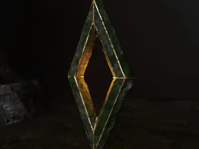 GOLD ART DECO PYRAMID SCULPTURE Free low-poly 3D model