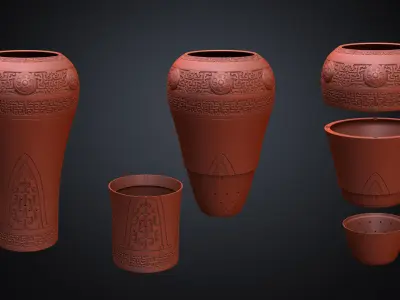 Antique Shang and Zhou bronze vase for print 3D print model