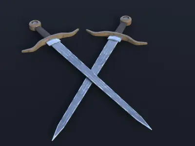 LowPoly Medieval Sword GameReady Weapon Asset Low-poly 3D model purchase