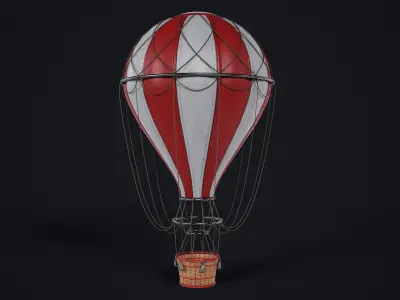 Hot Air Ballon Low-poly 3D model by kaipis