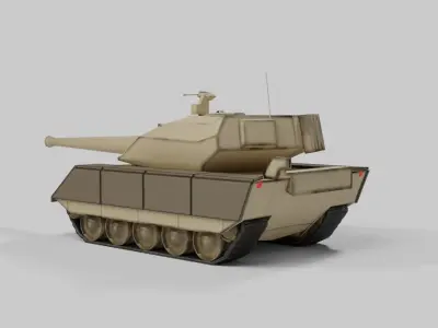 Stylized battle tank Free low-poly 3D model